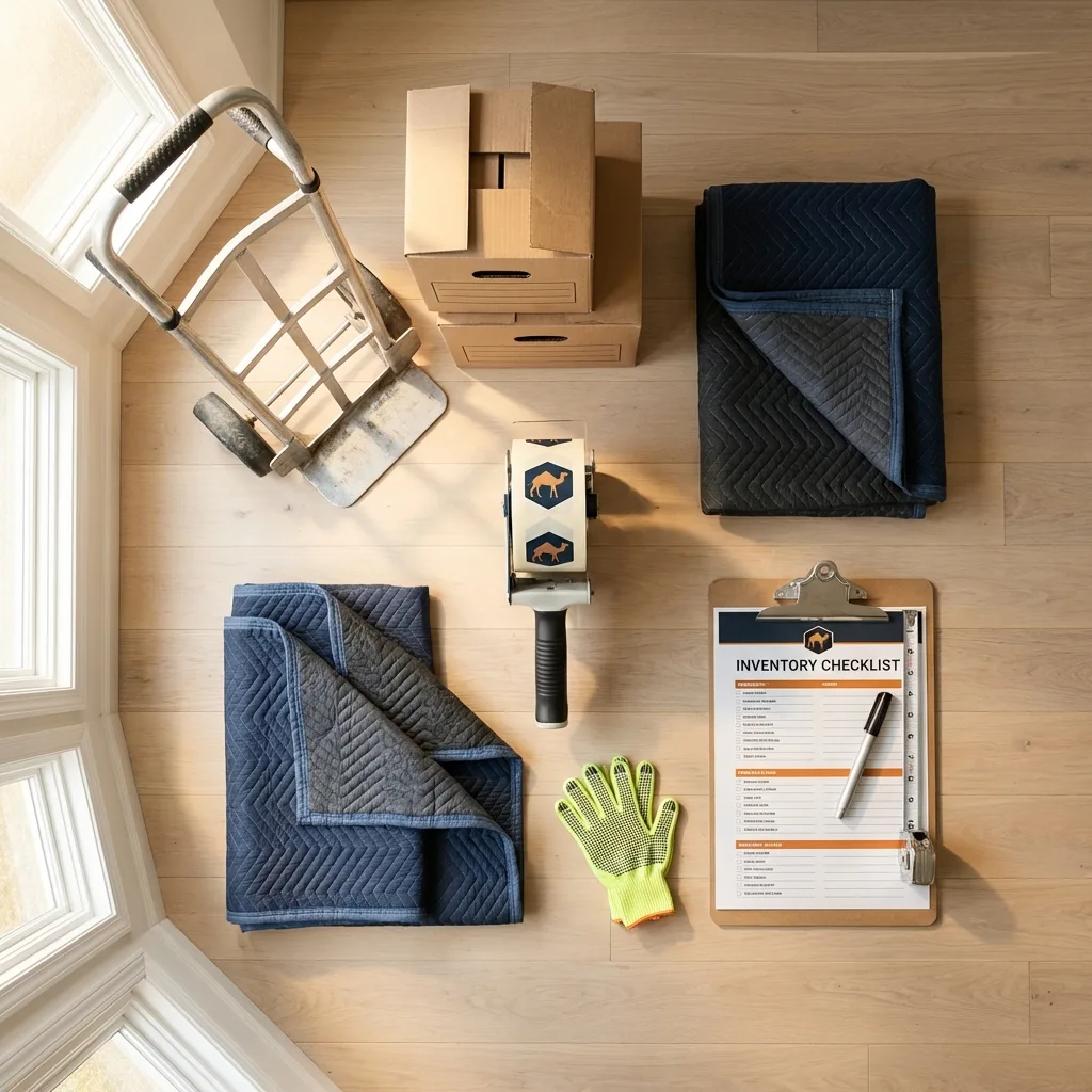 Professional moving supplies and packing materials layout for La Salle residential relocations